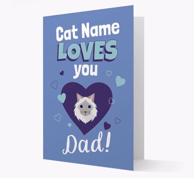 'Loves You Dad' - Personalised {breedCommonName} Card